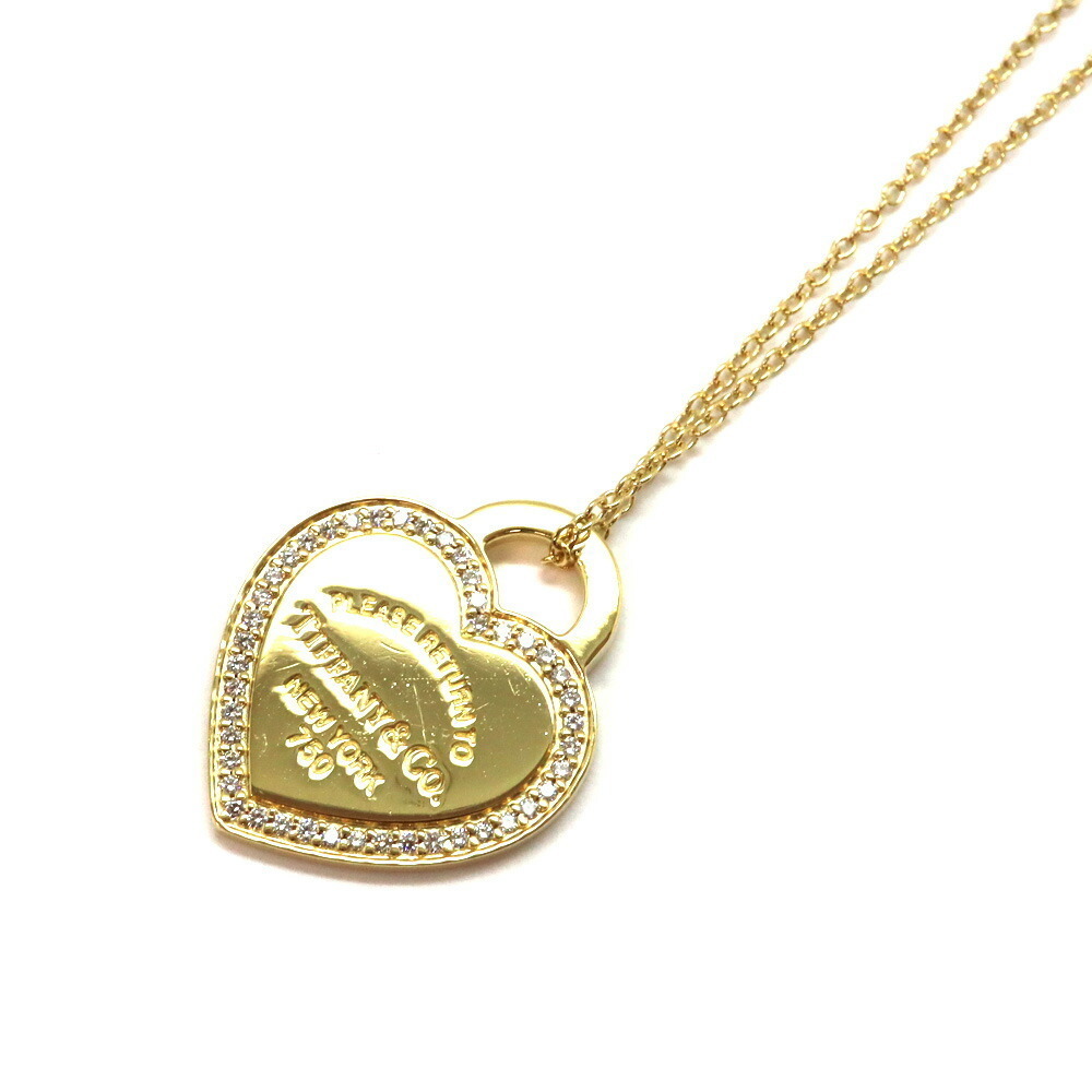 Tiffany Return to Tiffany Heart Diamond Necklace Gold Diamond - Picture 6 of 8